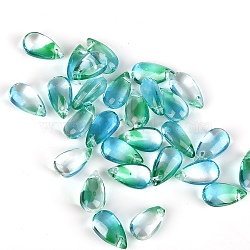 5Pcs Transparent Glass Beads, Top Drilled, Teardrop, Light Sea Green, 14x8mm, Hole: 1mm(GLAA-PW0001-25P)