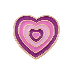 Gradient Color Heart Enamel Pins, Golden Alloy Brooch, Purple, 22x22mm(PW-WG30156-05)