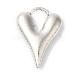 Rack Plating Alloy Pendants, Cadmium Free & Nickel Free & Lead Free, Heart Charms, Platinum, 20x14x4mm, Hole: 5x6.5mm(X-FIND-I039-049P)