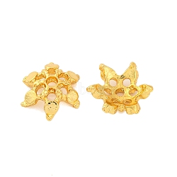 Rack Plating Brass Bead Caps, Flower, Cadmium Free & Lead Free, Long-Lasting Plated, Real 18K Gold Plated, 11.5x4mm, Hole: 1.6mm(KK-Z070-33G)