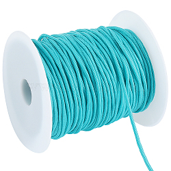 50M 16 Inner Cores Polyester & Spandex Cord Ropes, with Plastic Spools, for Rope Bracelets Making, Dark Cyan, 2mm(RCP-SP0001-01D)
