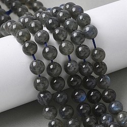 Natural Labradorite Beads Strands, Round, 8~8.5mm, Hole: 1mm, about 44pcs/strand, 14.57''(37cm)(G-U017-8MM-01)