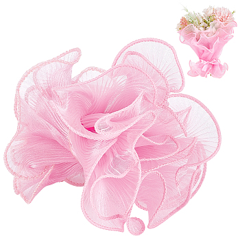 3 Bags Polyester Gift Wrapping Paper, Bouquet Packaging for Valentine's Day, Pink, 14cm, about 1.8m/bag