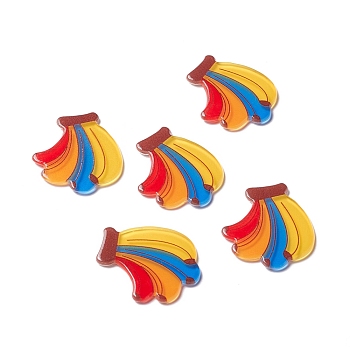 Acrylic Cabochons Suitable for Hair Pins, Hair Accessories and Clothing for Decoration, Banana, Colorful, 30x27x2mm