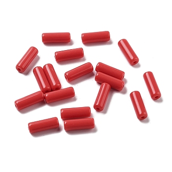 Opaque Acrylic Beads, Column, Crimson, 13.5x4.7mm, Hole: 1.4mm