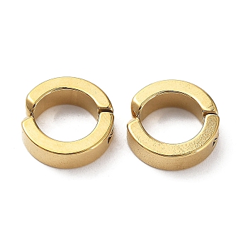 Ion Plating(IP) 201 Stainless Steel Cuff Earring, Ring, Golden, 13.5x13.5x4mm