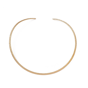 304 Stainless Steel Textured Wire Necklace Making, Rigid Necklaces, Minimalist Choker, Cuff Collar, Golden, 3.5mm, Inner Diameter: 5-3/8 inch(137.5mm)