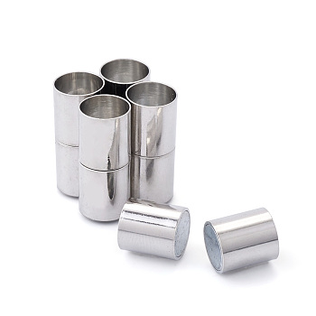 Brass Magnetic Clasps, Column, Platinum, 20x9mm, Hole: 8mm, 5pcs/bag