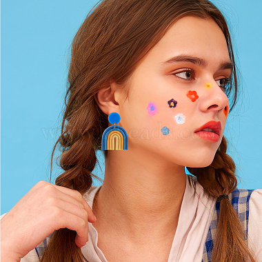 6 paires 6 couleurs boucles d'oreilles pendantes en argile polymère pour femmes(EJEW-AN0004-33)-4