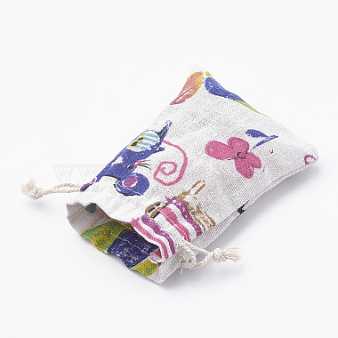 Polycotton(Polyester Cotton) Packing Pouches Drawstring Bags(X-ABAG-T006-A08)-5