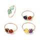 4Pcs 4 Style Natural & Synthetic Mixed Gemstone Round Beaded Finger Rings Set(RJEW-TA00093)-1