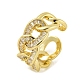 Brass with Cubic Zirconia Open Cuff Rings for Women(RJEW-U011-11G)-1