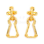 Zinc Alloy Dangle Earrings for Women, Cross, Golden, 83x36mm(WG73244-01)
