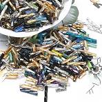 Glass Twist Bugle Beads, Mixed Styles, Mixed Color, 4.5~21x2~3mm, Hole: 0.7~1.2mm, about 6923pcs/450g(SEED-XCP0001-43)