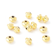 Brass Beads, Long-Lasting Plated, Lantern Shaped, Real 18K Gold Plated, 4x3mm, Hole: 1mm(KK-E280-09G)