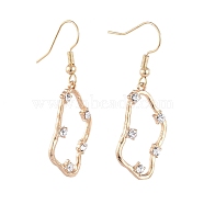 Dangle Earrings, Real 18K Gold Plated Brass Cubic Zirconia Pendants and Brass Earring Hooks, with Cardboard Box, 45mm, Pin: 0.6mm(EJEW-JE03946-02)
