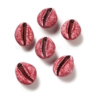 Opaque Imitation Shell Acrylic Beads, Baseball, Salmon, 19.5x15.5x10mm, Hole: 1.4mm(OACR-M018-01B)