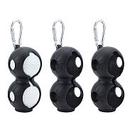 SUPERFINDINGS 3Pcs 8-shape Silicone Silicon Golf Ball Cover, with Key Ring, for Golf Accessory Supplies, Black, 126mm(AJEW-FH0002-06)