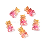 Two Tone Transparent Acrylic Cabochons, Bear, Pink, 19x11mm(HJEW-TAC0007-01C)