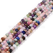 Natural & Synthetic Beads Strands, Rondelle, Faceted, 4.5x3.5mm, Hole: 0.8mm, about 118pcs/strand, 15.31 inch(38.9cm)(G-K315-B04)