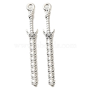 Tibetan Style Alloy Big Pendants, Cadmium Free & Lead Free, Sword Charm, Antique Silver, 71x10x3mm, Hole: 1.5mm, about 147pcs/500g(FIND-G078-32F-AS)