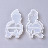 Shaker Mold, DIY Quicksand Jewelry Silicone Molds, Resin Casting Molds, For UV Resin, Epoxy Resin Jewelry Making, Fox, White, 87.2x47.2x11.4mm(DIY-WH0148-63)