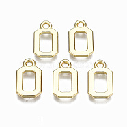 Alloy Charms, Cadmium Free & Nickel Free & Lead Free, Alphabet, Real 16K Gold Plated, Letter.O, 14x8x1mm, Hole: 1.6mm(PALLOY-Q441-025O-NR)