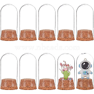 10 set Glass Dome Cover, Decorative Display Case, Cloche Bell Jar Terrarium with Cork Base, Arch, Clear, 37x78mm(AJEW-BC0003-54A)
