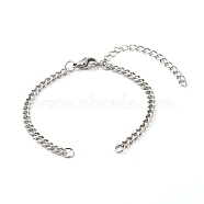 304 Stainless Steel Twisted Chains Bracelet Making, with Jump Rings & Lobster Claw Clasps, Stainless Steel Color, 16.3x0.4x0.2cm(AJEW-JB01064)