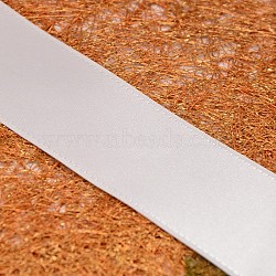 Grosgrain Ribbon for Wedding Festival Decoration, White, 1-1/2 inch(38mm), about 100yards/roll(91.44m/roll)(SRIB-L014-38mm-029)