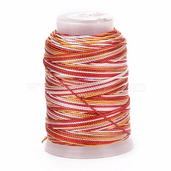 5 Rolls 12-Ply Segment Dyed Polyester Cords, Milan Cord, Round, Red, 0.4mm, about 71.08 Yards(65m)/Roll(WCOR-P001-01B-012)