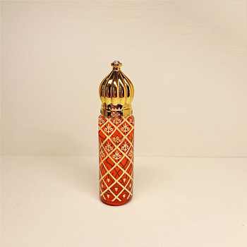 Arabian Style Glass Roller Ball Bottles, Essential Oil Refillable Bottle, for Personal Care, Red, 2x7.9cm, Capacity: 6ml(0.20fl. oz)