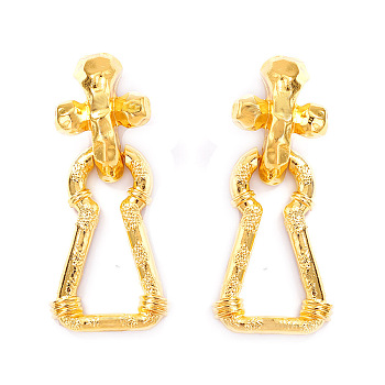 Zinc Alloy Dangle Earrings for Women, Cross, Golden, 83x36mm