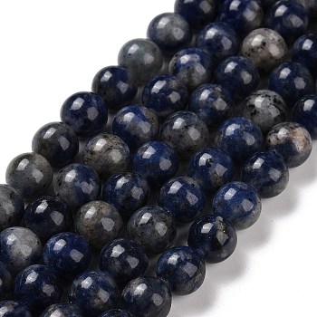 Natural Sodalite Beads Strands, Round, 8mm, Hole: 1.2mm, about 46~48pcs/strand, 14.88~15.24''(37.8~39.7cm)