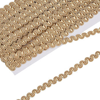 Wave Polyester Ribbon, for Clothes Accessories, Goldenrod, 1/2 inch(13mm), about 16.40 Yards(15m)/Set