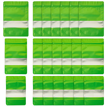 18Pcs 3 Styles PE Resealable Bags with Window, Rectangle, Lime, 15~20x10~14x0.02~0.04cm, Unilateral Thickness: 3.9 Mil(0.1mm), 6pcs/style