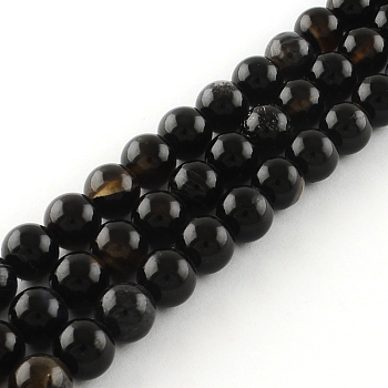 Natural Black Onyx Round Bead Strands, Dyed, 10mm, Hole: 1mm, about 38pcs/strand, 14.9 inch