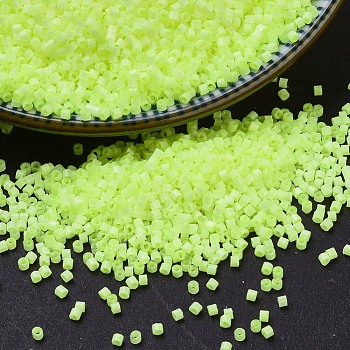 MIYUKI Delica Beads, Cylinder, Japanese Seed Beads, 11/0, (DB1857) Silk Inside Dyed Lime Aid, 1.3x1.6mm, Hole: 0.8mm, about 20000pcs/bag, 100g/bag