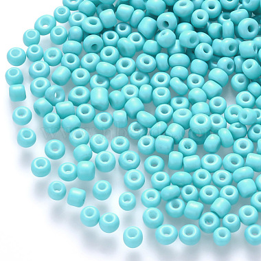 2mm Cyan Round Glass Beads