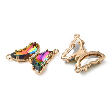 Brass Pave Faceted Glass Connector Charms(FIND-Z020-04J)-2