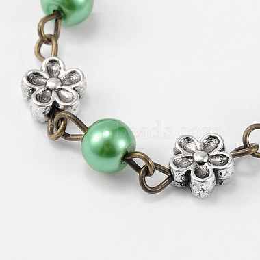 Ручной круглые стекла жемчуг цепи для ожерелья браслеты делает(X-AJEW-JB00074-05)-2