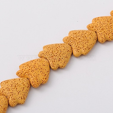 25mm Yellow Fish Lava Beads
