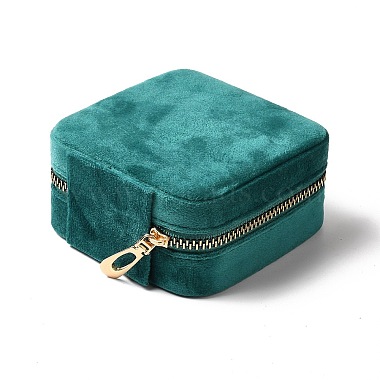 Square Velvet Jewelry Zipper Boxes(VBOX-C003-01B)-3
