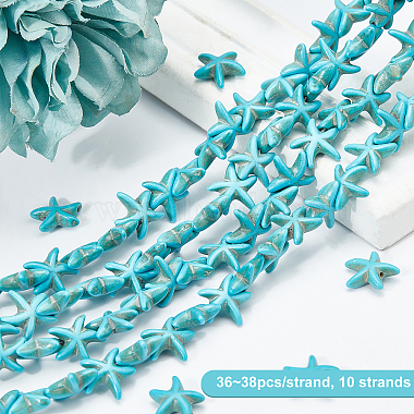 10 Strands Synthetic Turquoise Beads Strands(G-OC0002-12)-4