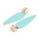 Brass Resin Teardrop Stud Earrings for Women(EJEW-U030-01G-01)-2