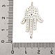 Rack Plating Brass Micro Pave Clear Cubic Zirconia Religion Hamsa Hand Connector Charms(KK-Z070-11P)-3