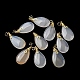 Natural White Agate Teardrop Pendant Decorations(G-R489-12G)-2