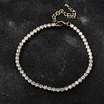 Brass Micro Pave Clear Cubic Zirconia Link Chain Bracelets for Women, Square, Lead Free & Cadmium Free, Long-Lasting Plated, Rack Plating, Real 18K Gold Plated, 8x1/8 inch(20.3x0.3cm)(BJEW-S170-02G-A)
