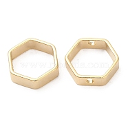 Rack Plating Brass Bead Frame, Cadmium Free & Lead Free, Hexagon, Real 24K Gold Plated, 11x10x3mm, Hole: 1.2mm(KK-M250-29A-G)