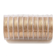 10 Rolls Round Copper Wire, Long-Lasting Plated, Light Gold, 20 Gauge, 0.8mm, 2.5m/roll(CWIR-C003-01F-KCG)